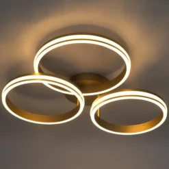 Plafondlampen-QAZQA plafondlampen navara goudkleurig geïntegreerde led
