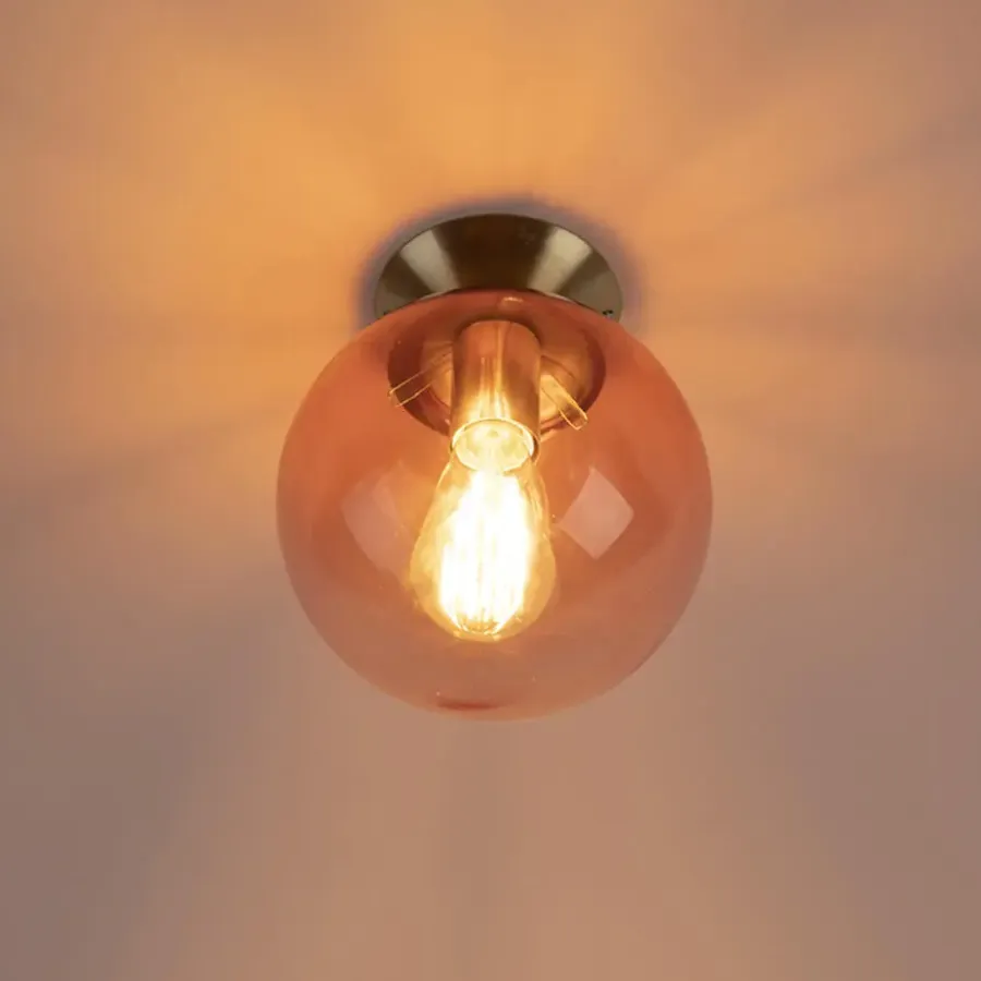 Plafondlampen-QAZQA plafondlampen pallon roze e27