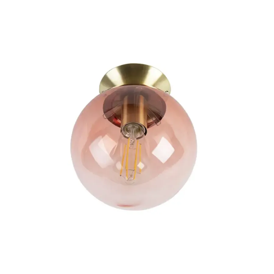 Plafondlampen-QAZQA plafondlampen pallon roze e27