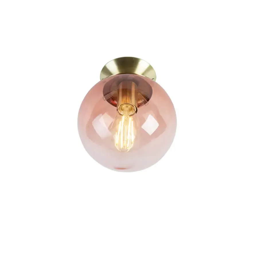 Plafondlampen-QAZQA plafondlampen pallon roze e27