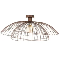 Plafondlampen-QAZQA plafondlampen pua bruin e27