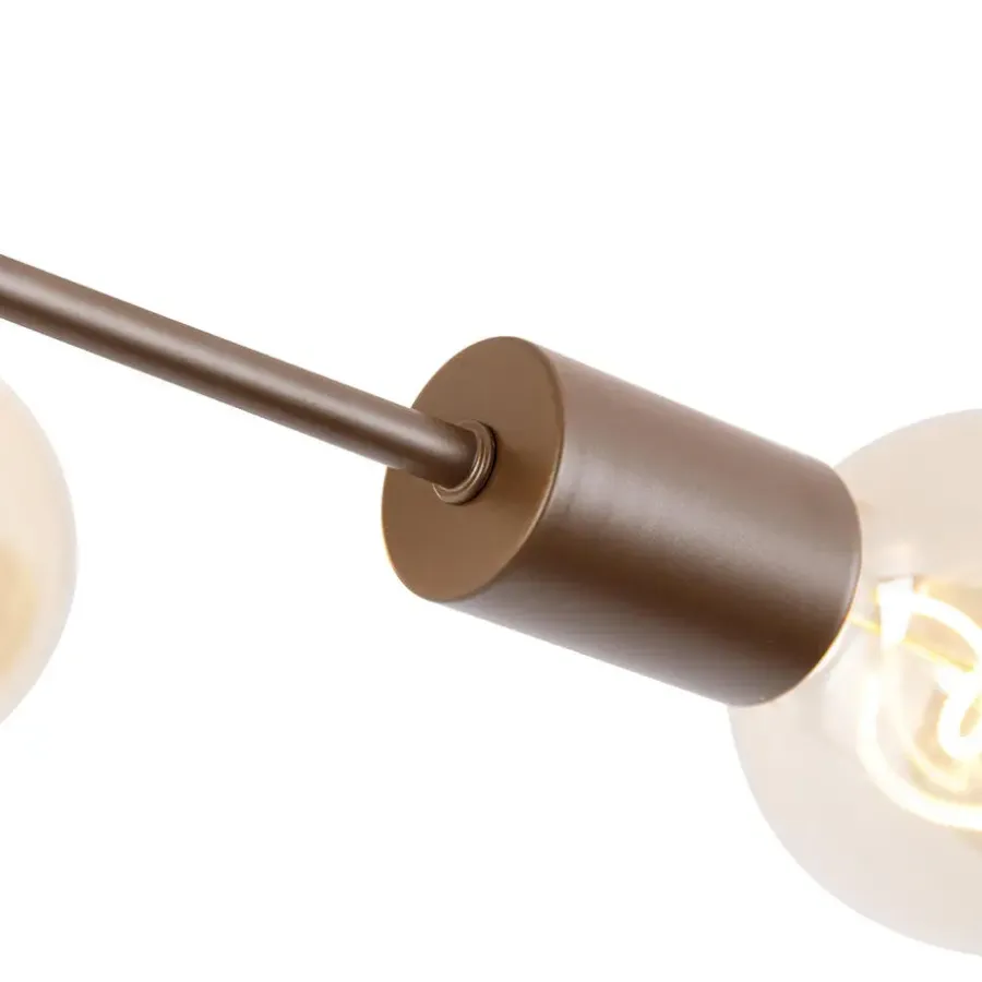 QAZQA plafondlampen sydney bruin e27