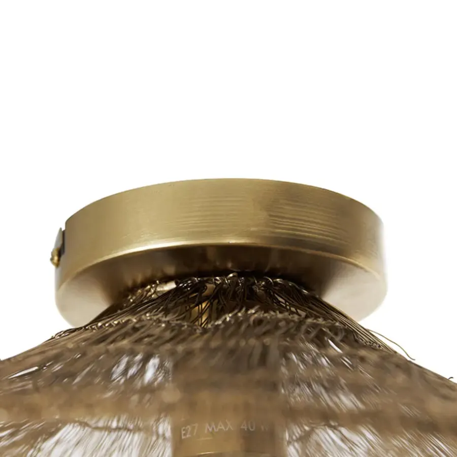 QAZQA plafondlampen vadi goudkleurig e27
