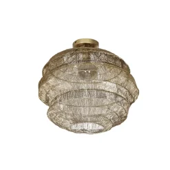 QAZQA plafondlampen vadi goudkleurig e27