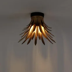 Plafondlampen-QAZQA plafondlampen wesley goudkleurig e27