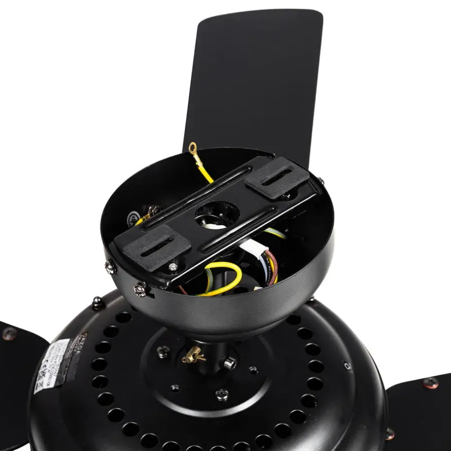 QAZQA plafondventilatoren mistral zwart e14