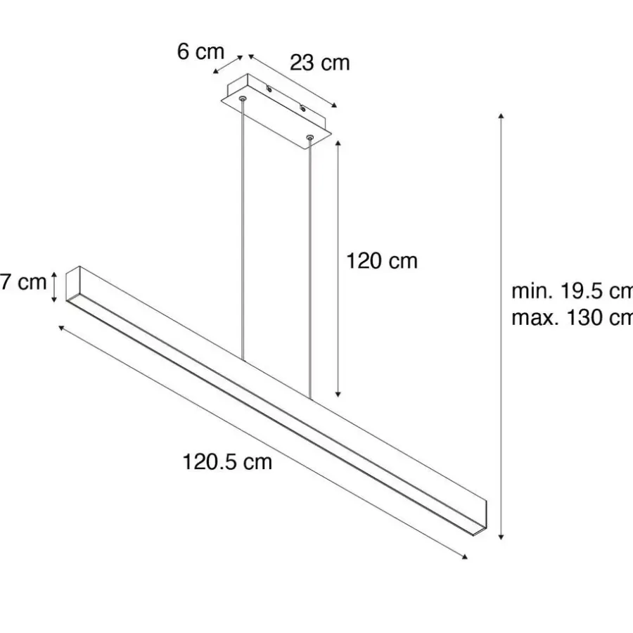 QAZQA Professional hanglampen keane zwart geïntegreerde led