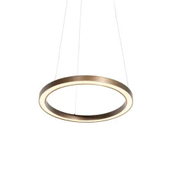 QAZQA Professional hanglampen girello bruin geïntegreerde led