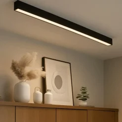 QAZQA Professional plafondlampen keane zwart geïntegreerde led