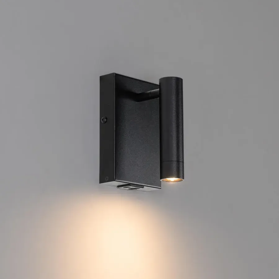QAZQA Professional wandlampen croft zwart g9