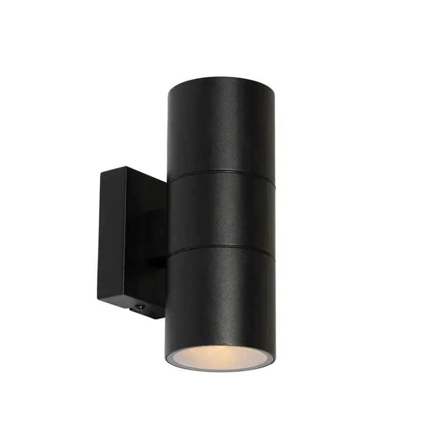 QAZQA Professional wandlampen buiten duo zwart gu10