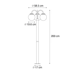 QAZQA staande buitenlampen sfera zwart e27