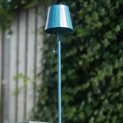 Staande Lampen-QAZQA staande buitenlampen ferre blauw geïntegreerde led