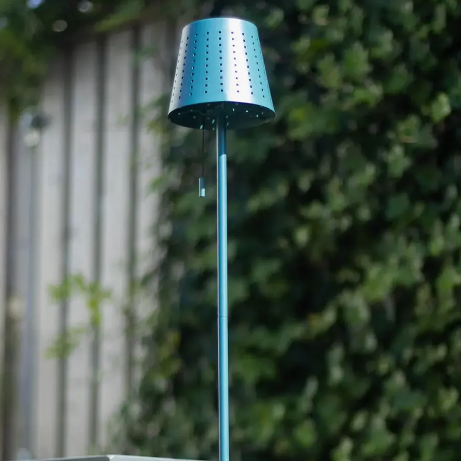 Staande Lampen-QAZQA staande buitenlampen ferre blauw geïntegreerde led