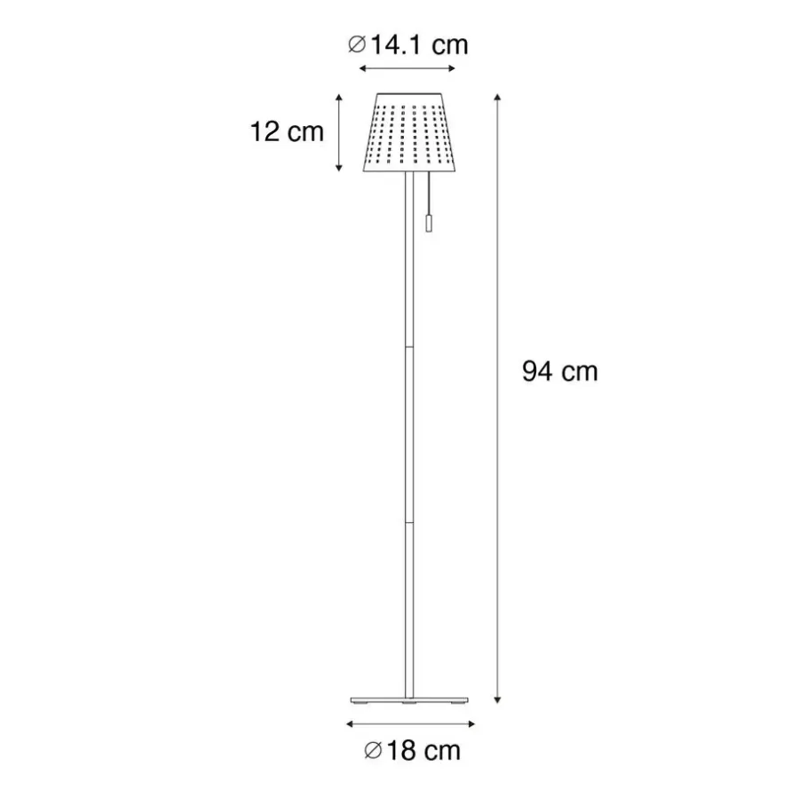 Staande Lampen-QAZQA staande buitenlampen ferre blauw geïntegreerde led