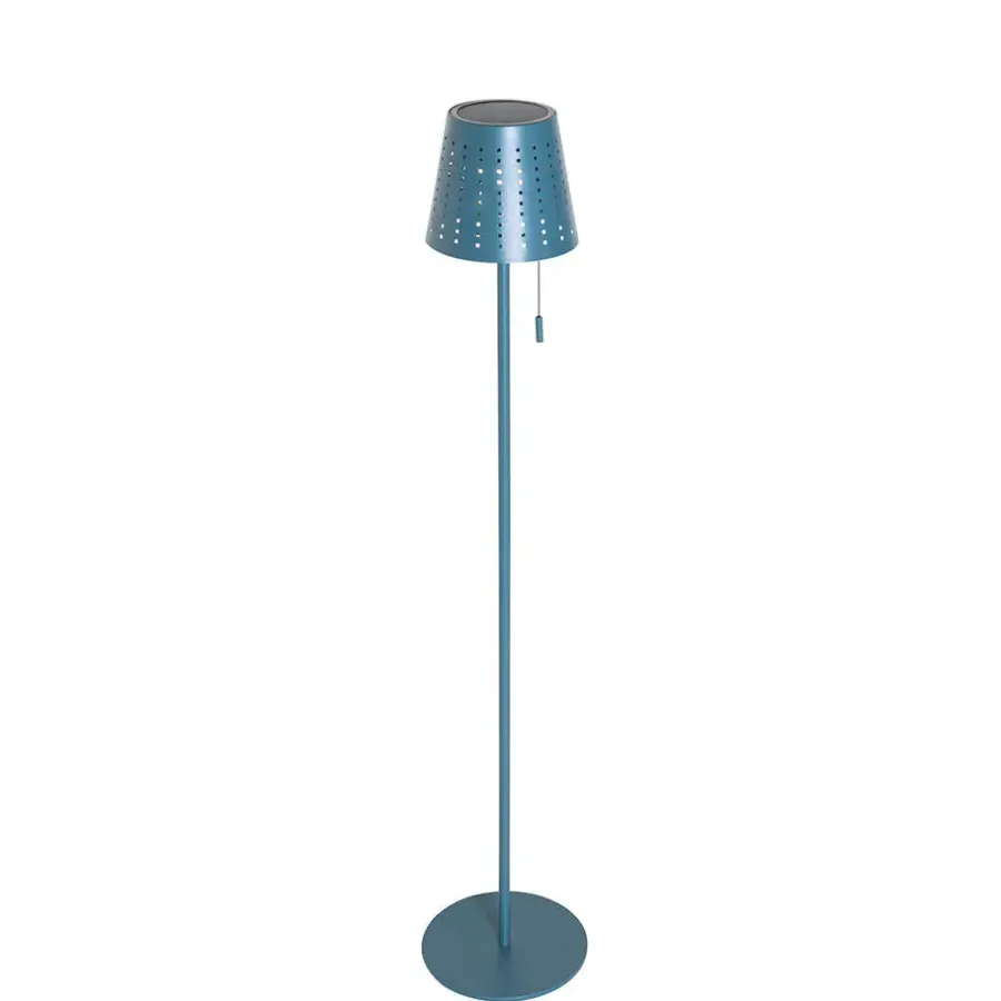 Staande Lampen-QAZQA staande buitenlampen ferre blauw geïntegreerde led
