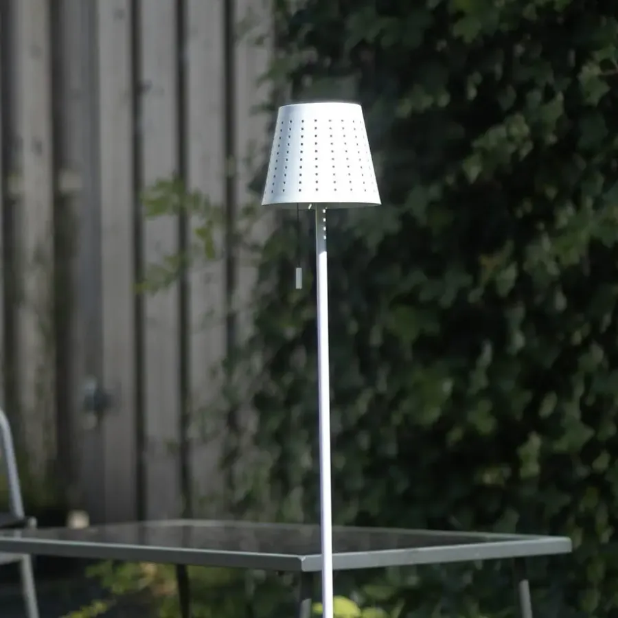 Staande Lampen-QAZQA staande buitenlampen ferre wit geïntegreerde led