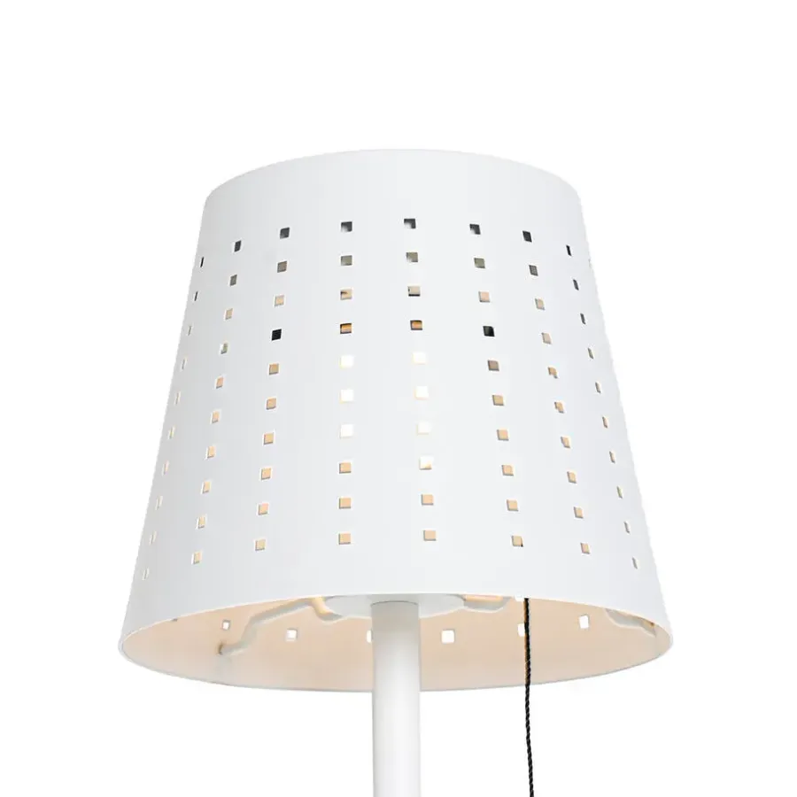 Staande Lampen-QAZQA staande buitenlampen ferre wit geïntegreerde led