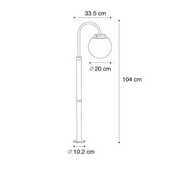 Buitenverlichting|Staande Lampen-QAZQA staande buitenlampen sfera zwart e27