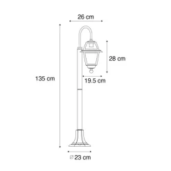 Staande Lampen-QAZQA staande buitenlampen berta zwart e27