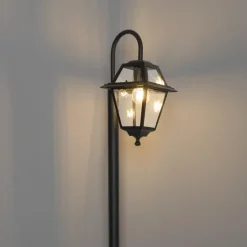 Staande Lampen-QAZQA staande buitenlampen berta zwart e27