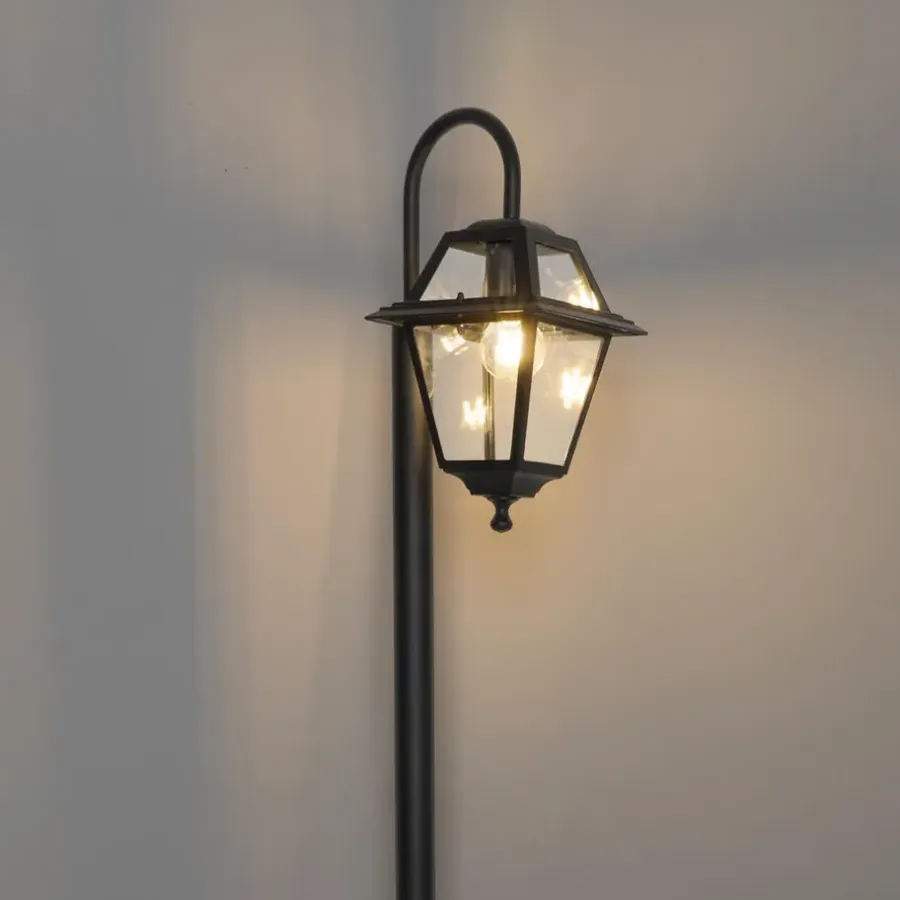 Staande Lampen-QAZQA staande buitenlampen berta zwart e27