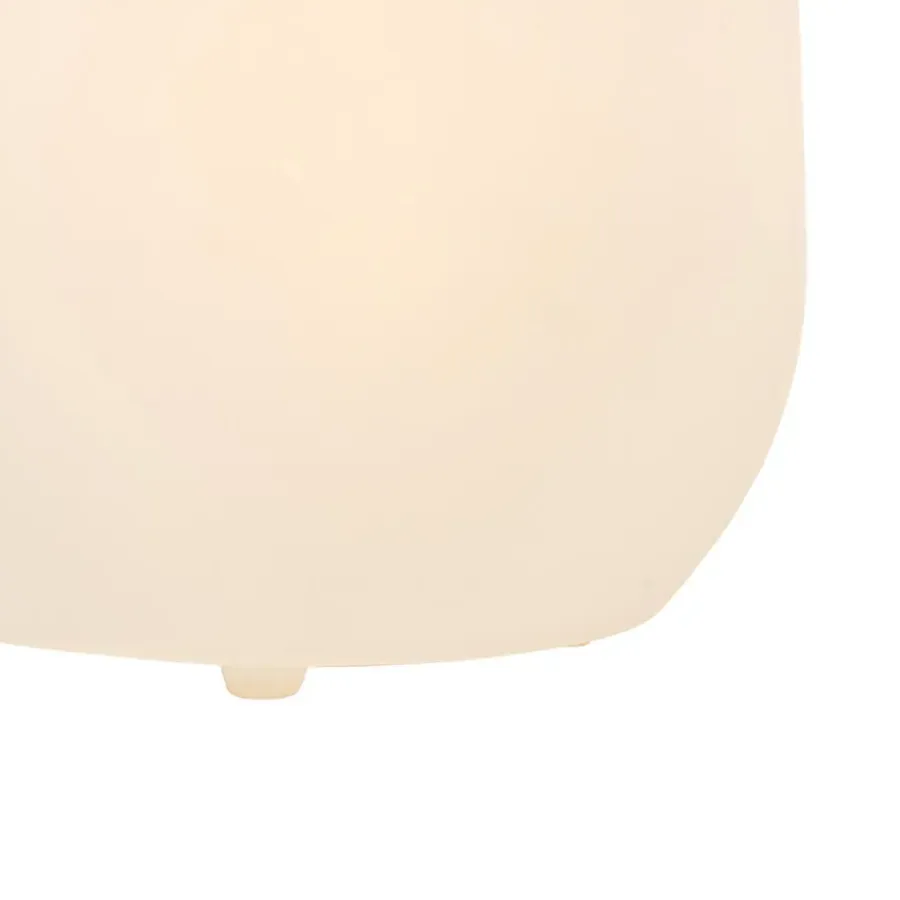 Staande Lampen-QAZQA staande buitenlampen flowerpot wit e27