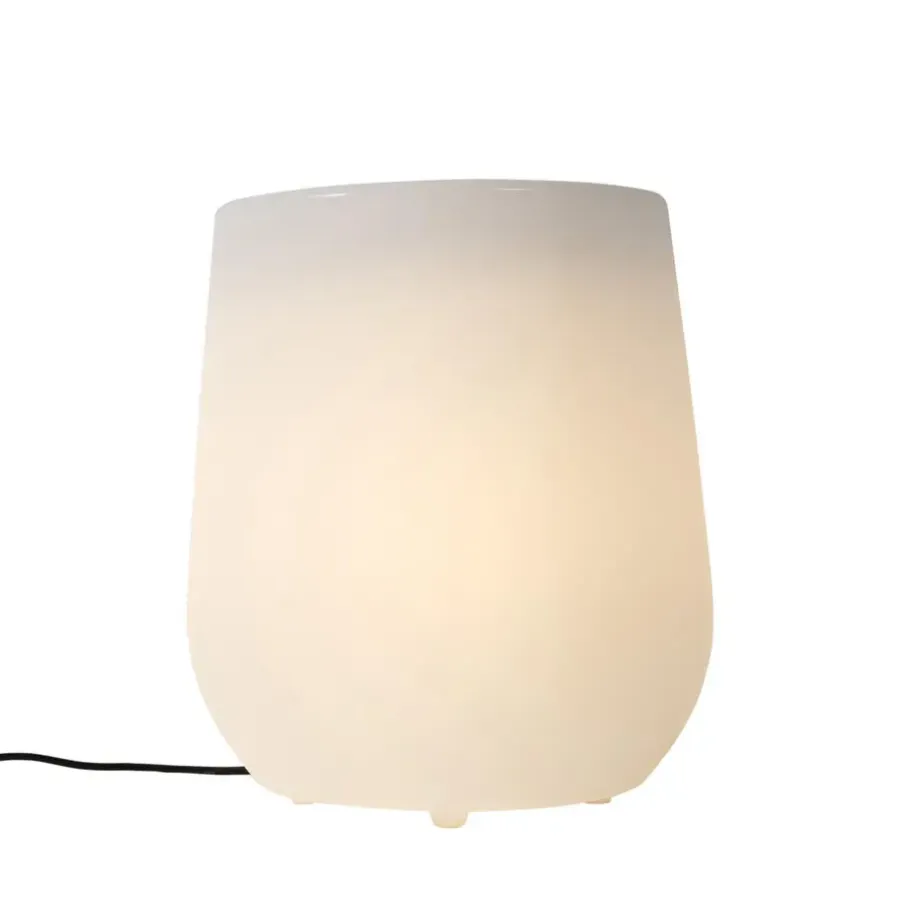 Staande Lampen-QAZQA staande buitenlampen flowerpot wit e27