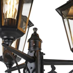 QAZQA staande buitenlampen havana zwart e27