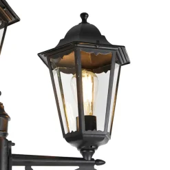 QAZQA staande buitenlampen havana zwart e27