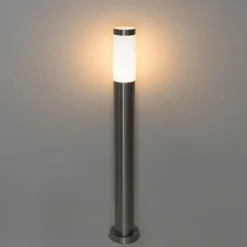Staande Lampen-QAZQA staande buitenlampen rox zilverkleurig e27