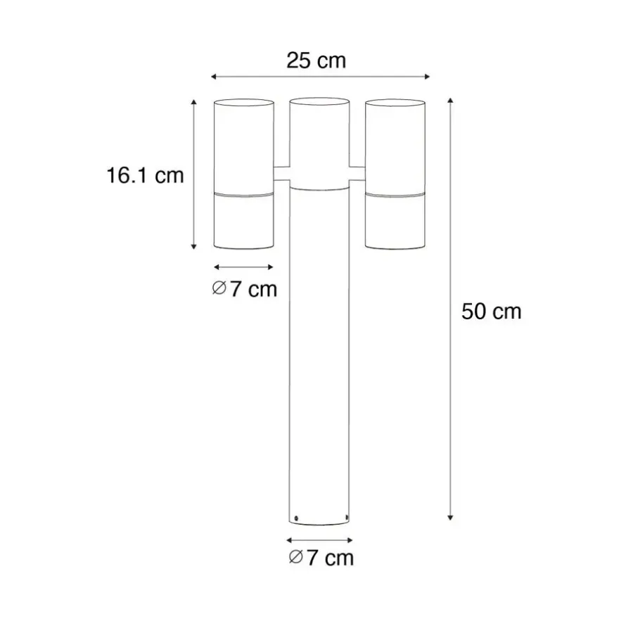 QAZQA staande buitenlampen duo zwart gu10