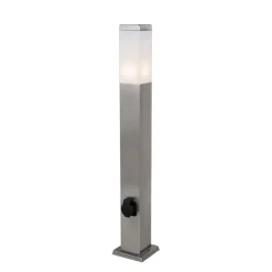 Staande Lampen-QAZQA staande buitenlampen malios zilverkleurig e27