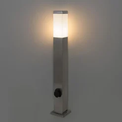 Staande Lampen-QAZQA staande buitenlampen malios zilverkleurig e27