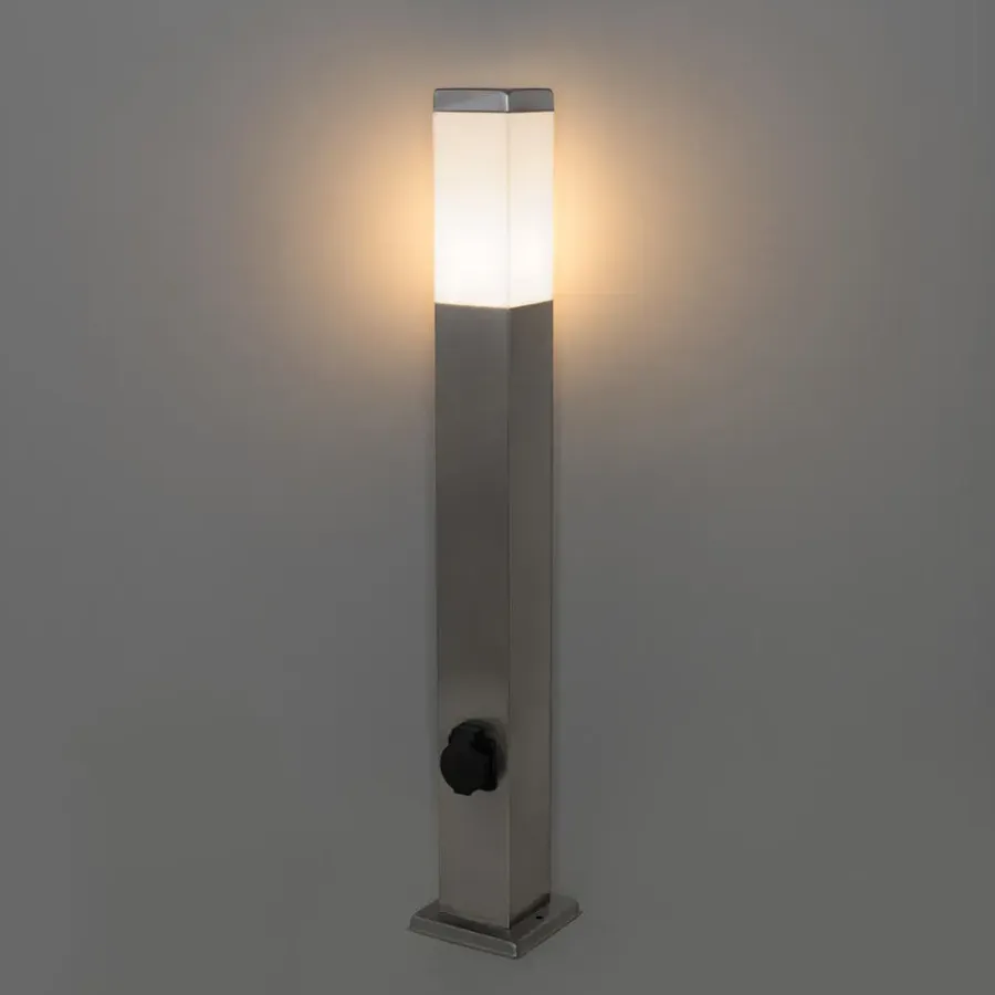 Staande Lampen-QAZQA staande buitenlampen malios zilverkleurig e27