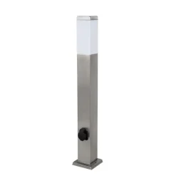 Staande Lampen-QAZQA staande buitenlampen malios zilverkleurig e27