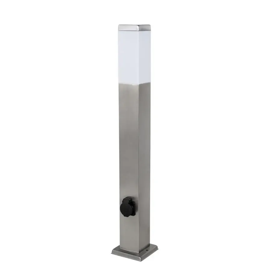 Staande Lampen-QAZQA staande buitenlampen malios zilverkleurig e27