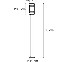 Staande Lampen-QAZQA staande buitenlampen gleam zwart e27