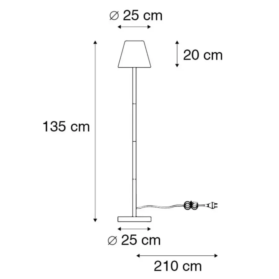 Staande Lampen-QAZQA staande buitenlampen virginia zwart e27