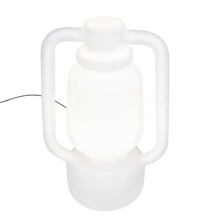 Staande Lampen-QAZQA staande buitenlampen storm wit e27