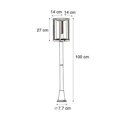 Staande Lampen-QAZQA staande buitenlampen charlois ribbed zwart