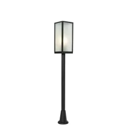 Staande Lampen-QAZQA staande buitenlampen charlois ribbed zwart