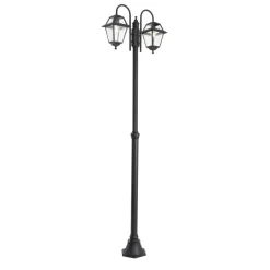 QAZQA staande buitenlampen berta zwart e27