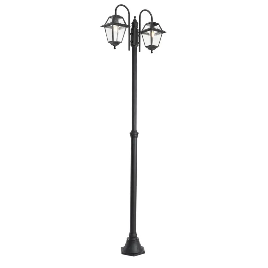 QAZQA staande buitenlampen berta zwart e27