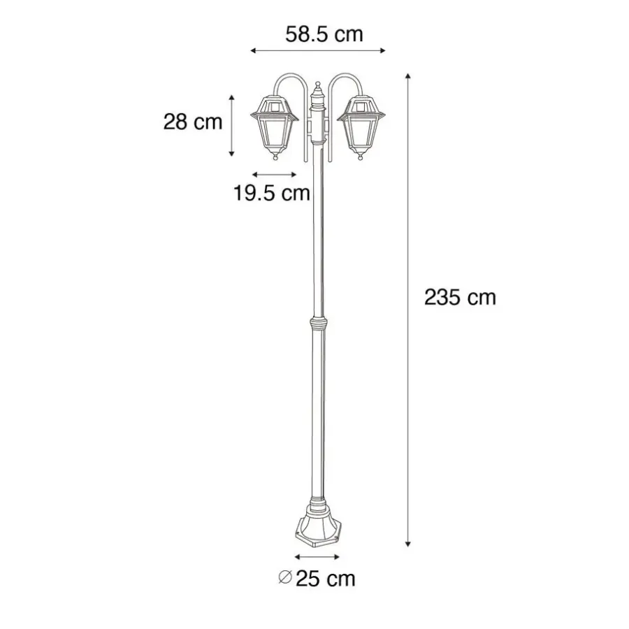 QAZQA staande buitenlampen berta zwart e27
