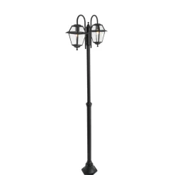 QAZQA staande buitenlampen berta zwart e27