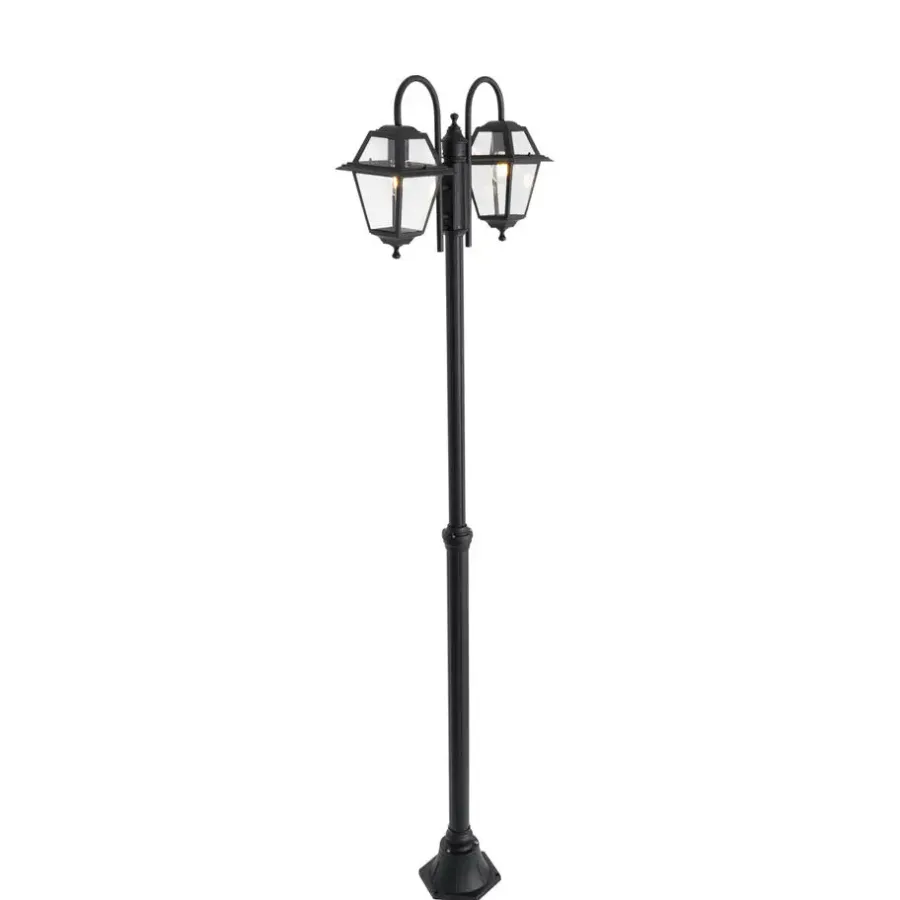 QAZQA staande buitenlampen berta zwart e27