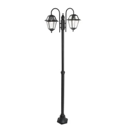 QAZQA staande buitenlampen berta zwart e27