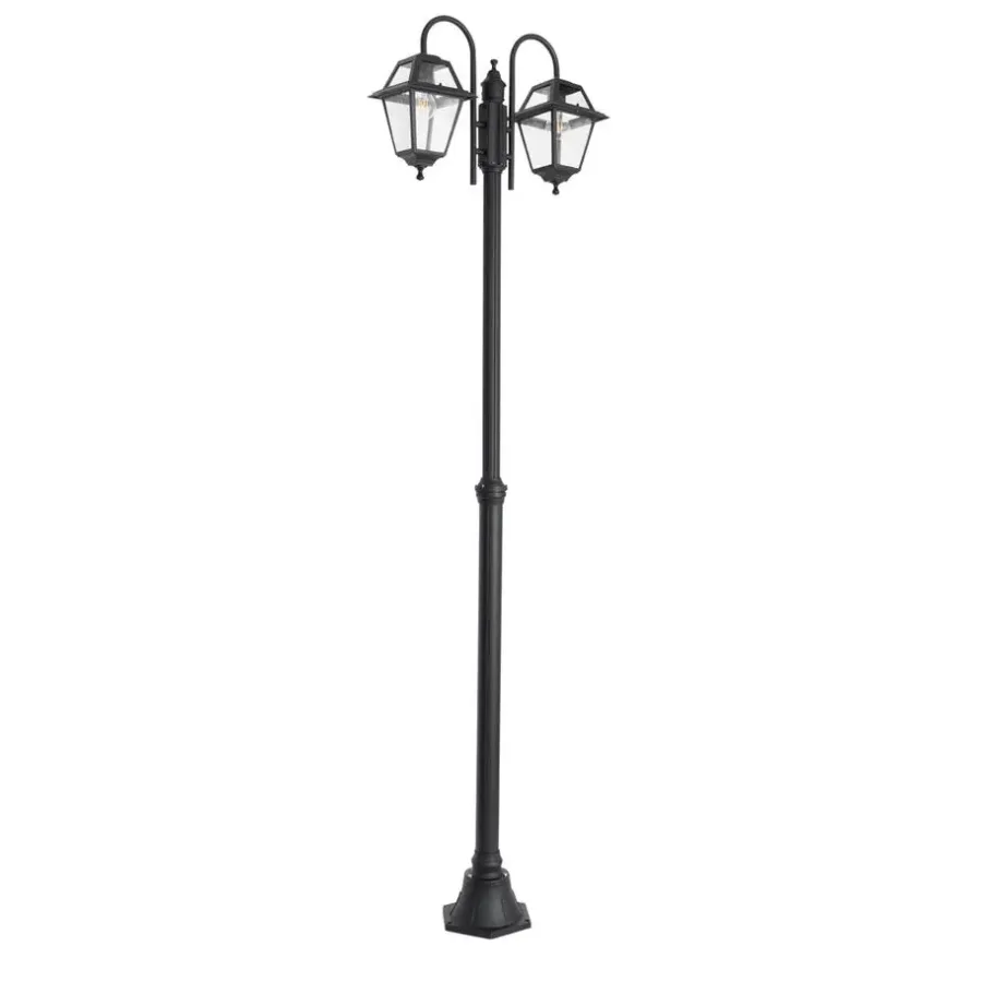 QAZQA staande buitenlampen berta zwart e27