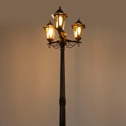 QAZQA staande buitenlampen new haven goudkleurig e27
